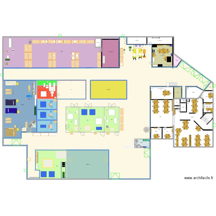 OHM RDC hd1. Plan de 38 pièces et 3282 m2