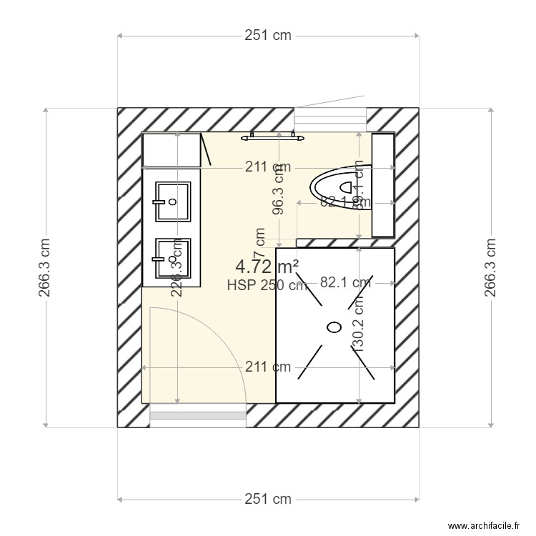 SDB DELTOUR. Plan de 0 pièce et 0 m2