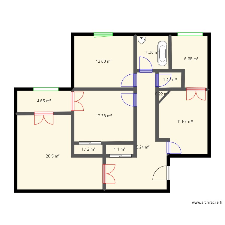 F3 Appartement. Plan de 0 pièce et 0 m2