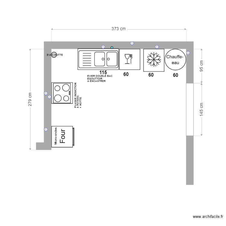 KYRIELLE plan cuisine meubles. Plan de 0 pièce et 0 m2