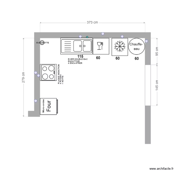 KYRIELLE plan cuisine meubles. Plan de 