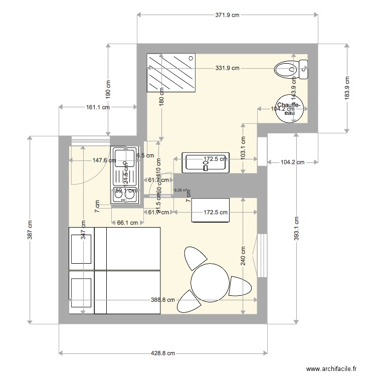 studio 17 m2 st dom proposition 2. Plan de 0 pièce et 0 m2
