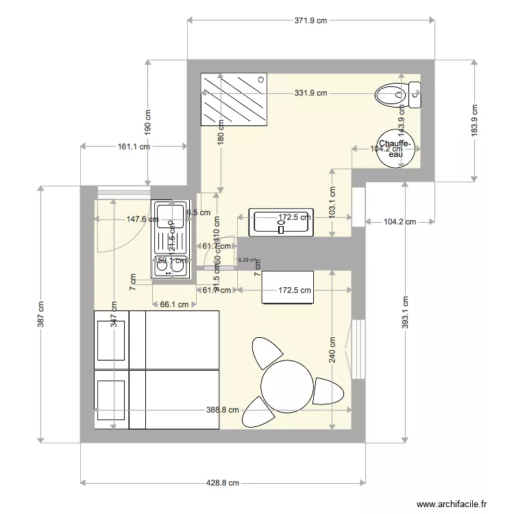 studio 17 m2 st dom proposition 2. Plan de 