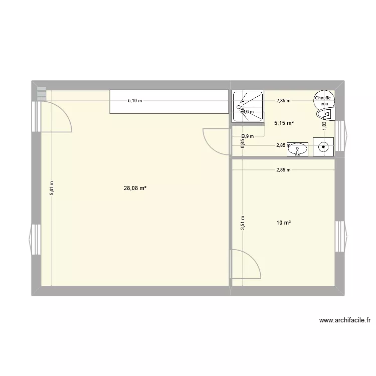 St é 1. Plan de 3 et 43 m² St é 1. Plan de 3 et 43 m²