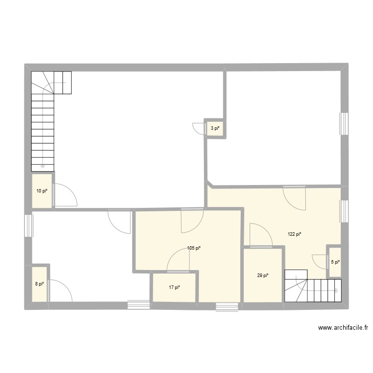 Sous-sol 2. Plan de 8 pièces et 29 m2