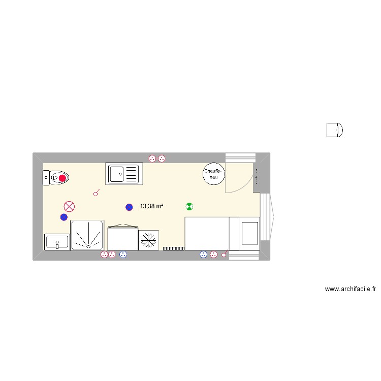 chambre 13m2. Plan de 0 pièce et 0 m2
