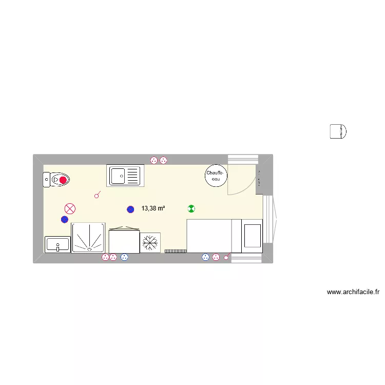 chambre 13m2. Plan de chambre 13m2. Plan de
