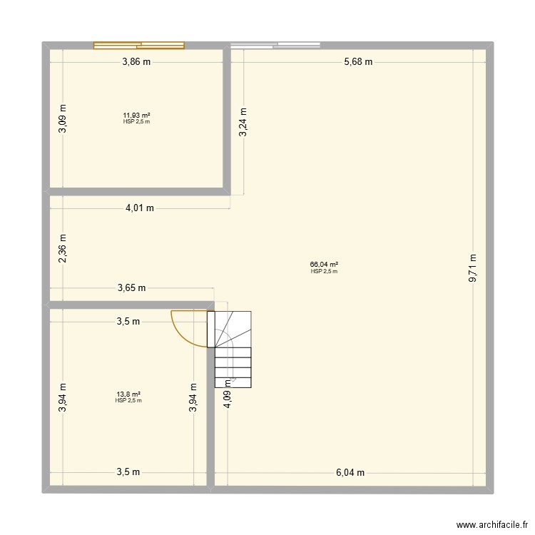 Salimabilbb. Plan de 3 pièces et 92 m2