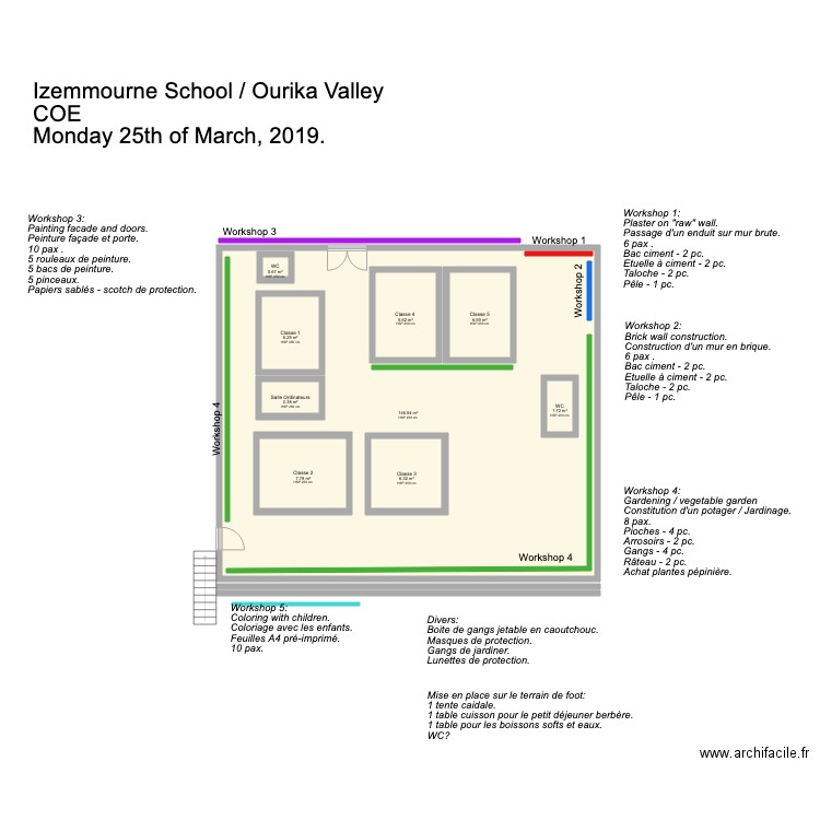 Plan de masse Ecole Izemmourne  version Activ. Plan de 0 pièce et 0 m2