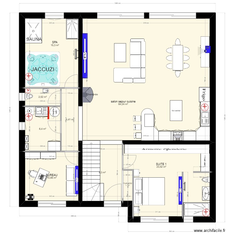 THIERRY   RDCH  lucas. Plan de 20 pièces et 327 m2