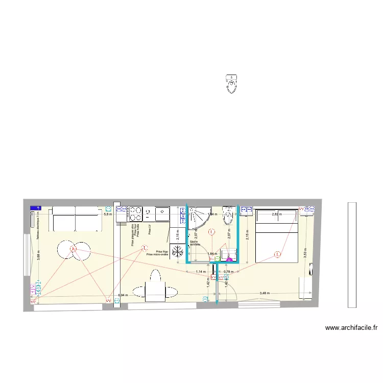 D&eacute;pendance Plan Electrique. Plan de 