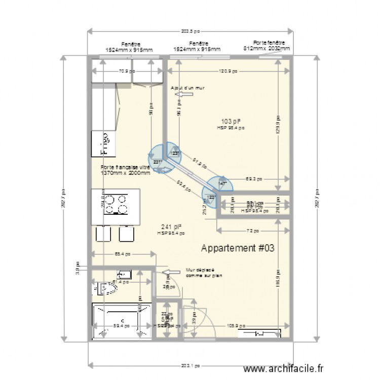 Appartement 03  Modifier 3 en mm pour demande permis Ville. Plan de 0 pièce et 0 m2