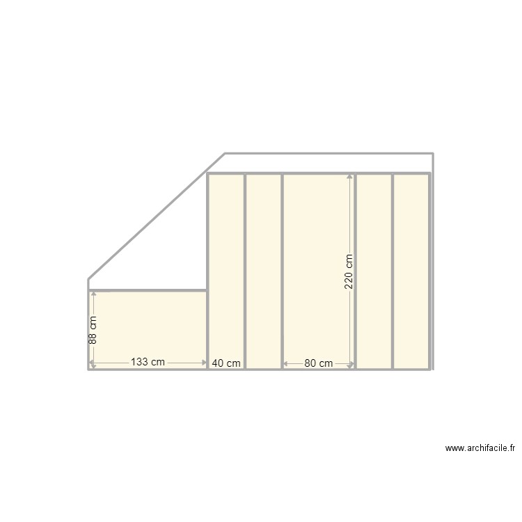 mur chambre. Plan de 6 pièces et 6 m2