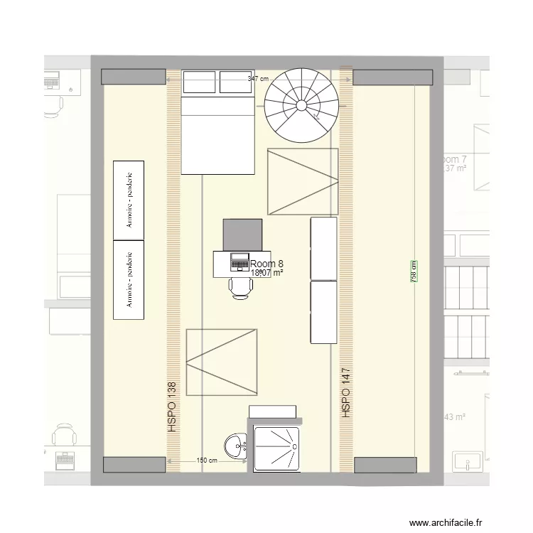 Am&eacute;ricaine. Plan de 