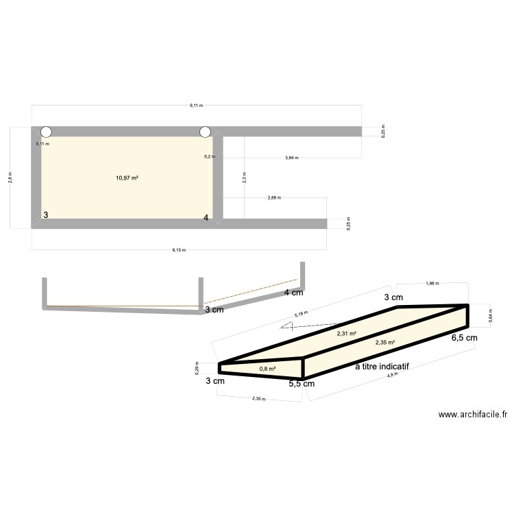 terrasse auto pro ehpad r 3. Plan de 4 pièces et 16 m2