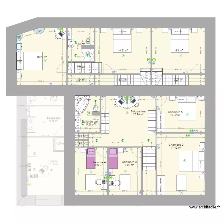 Manu 3 grange nord 2021 meubl&eacute; &eacute;lec. Plan de 