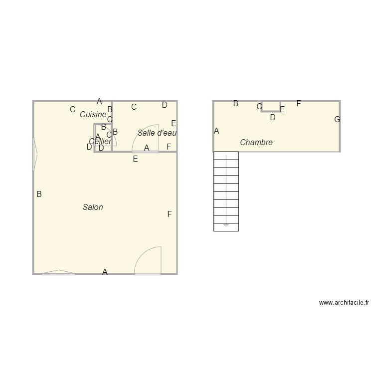 Croquis MORERA René. Plan de 5 pièces et 27 m2