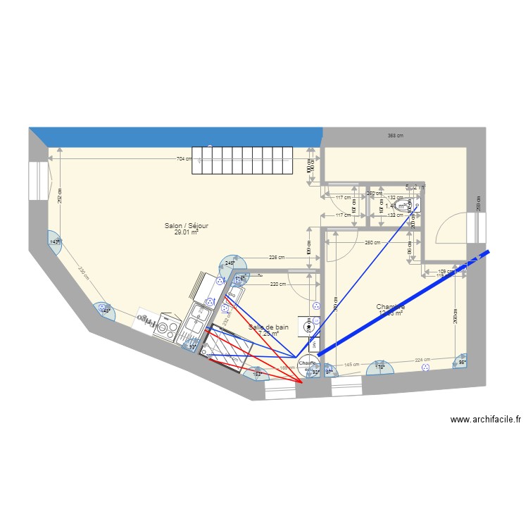 Projet Saint Etienne 1er étage Plomberie Pro. Plan de 0 pièce et 0 m2