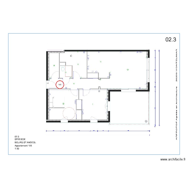 Plan exemple 105. Plan de 0 pièce et 0 m2