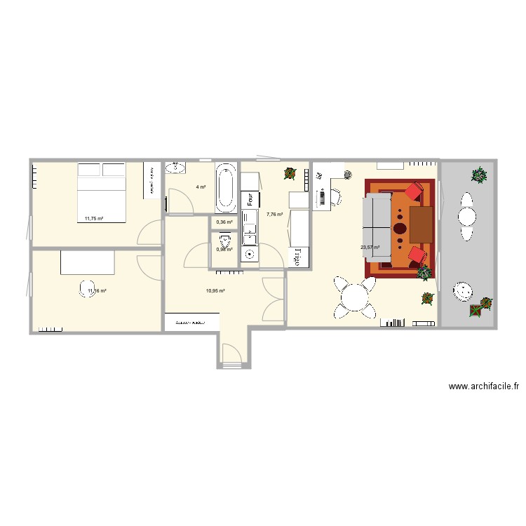 appartement. Plan de 0 pièce et 0 m2