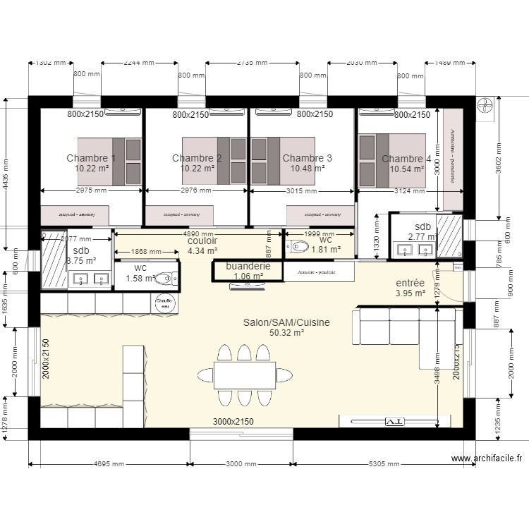 plein pieds t5. Plan de 0 pièce et 0 m2