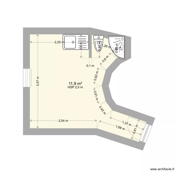 Appart meubl&eacute;. Plan de 