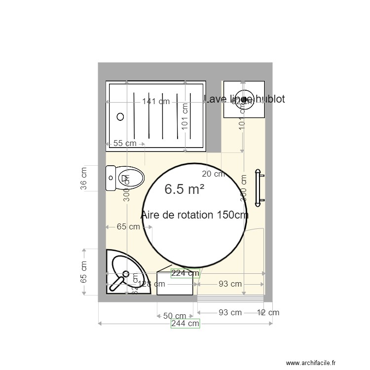 FABBRO. Plan de 1 pièce et 7 m2