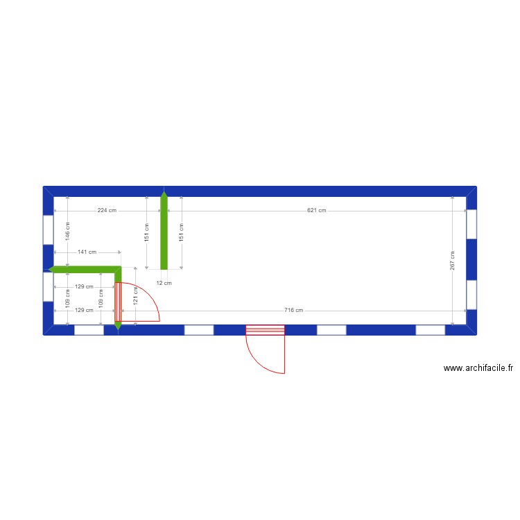 Studio. Plan de 0 pièce et 0 m2