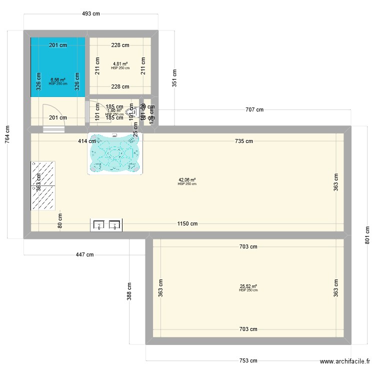 Love Room - Pouancé Kevin. Plan de 5 pièces et 81 m2