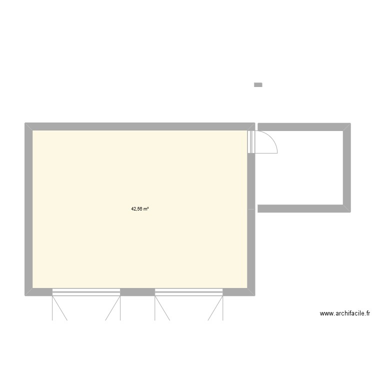 plan de stock. Plan de 1 pièce et 43 m2