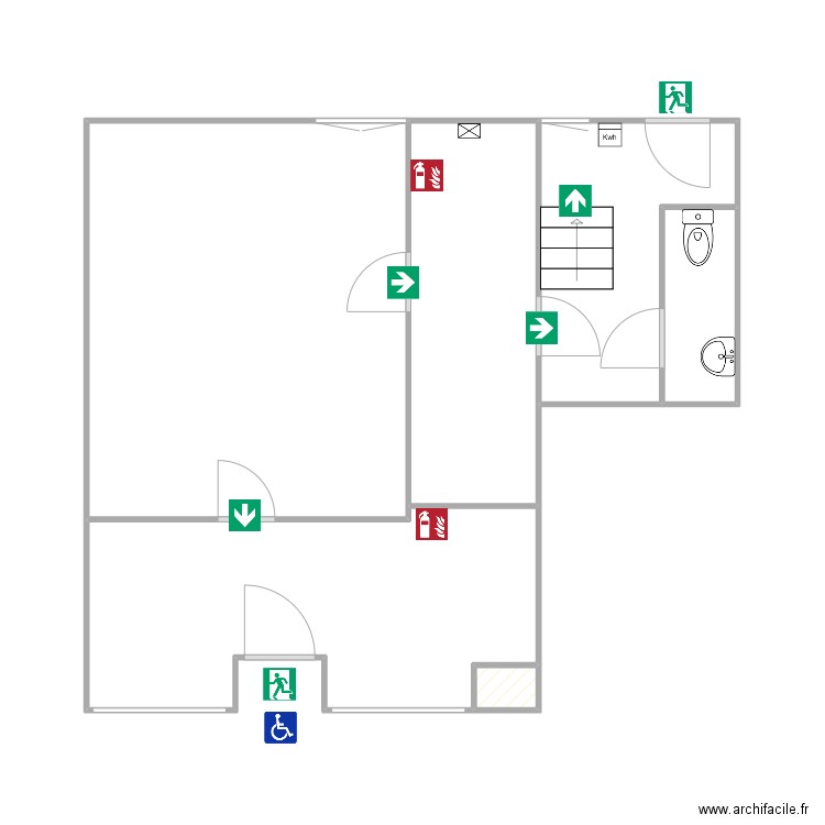 ACT. Plan de 6 pièces et 47 m2