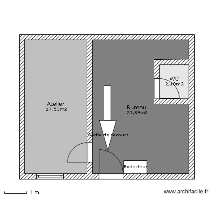 Plan d'&eacute;vacuation. Plan de 