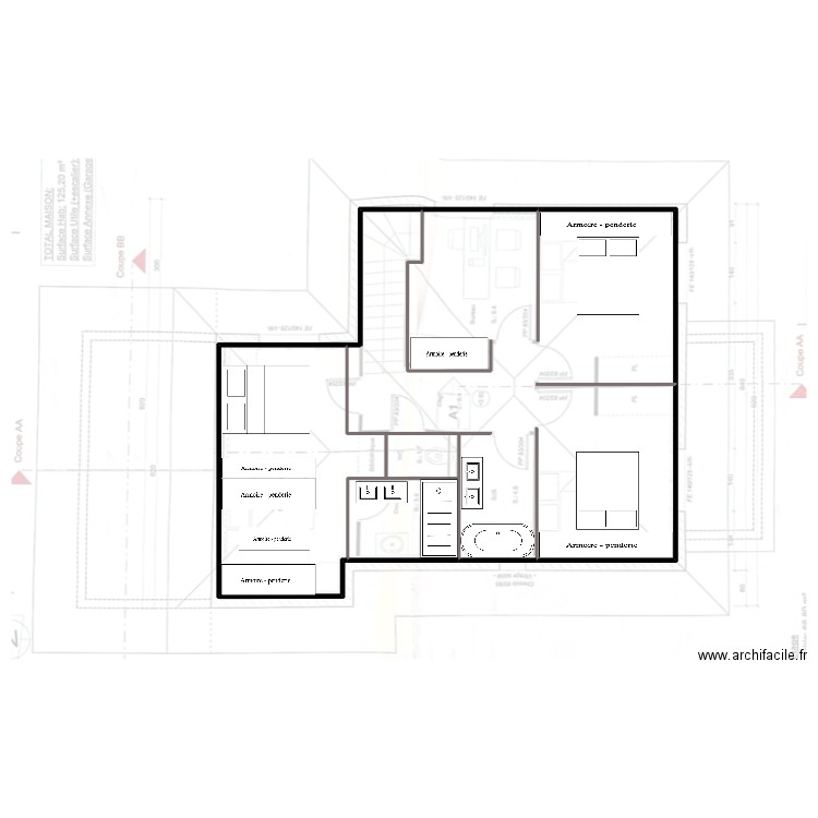 chapeiry 1er . Plan de 3 pièces et 337 m2