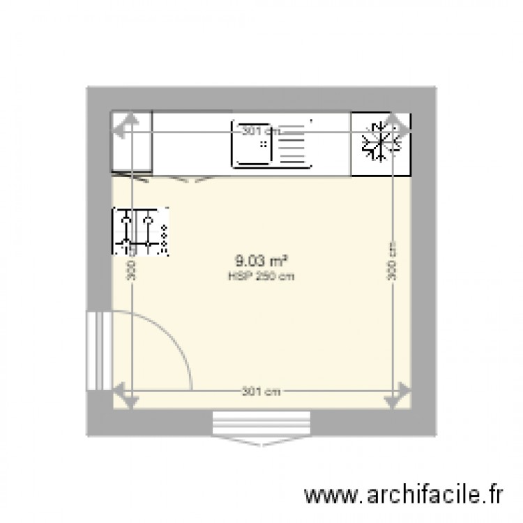 cuisine 3x3. Plan de 0 pièce et 0 m2