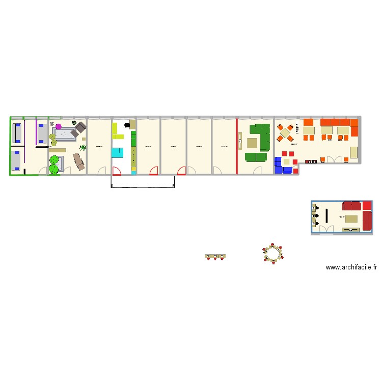 salle equipe. Plan de 0 pièce et 0 m2