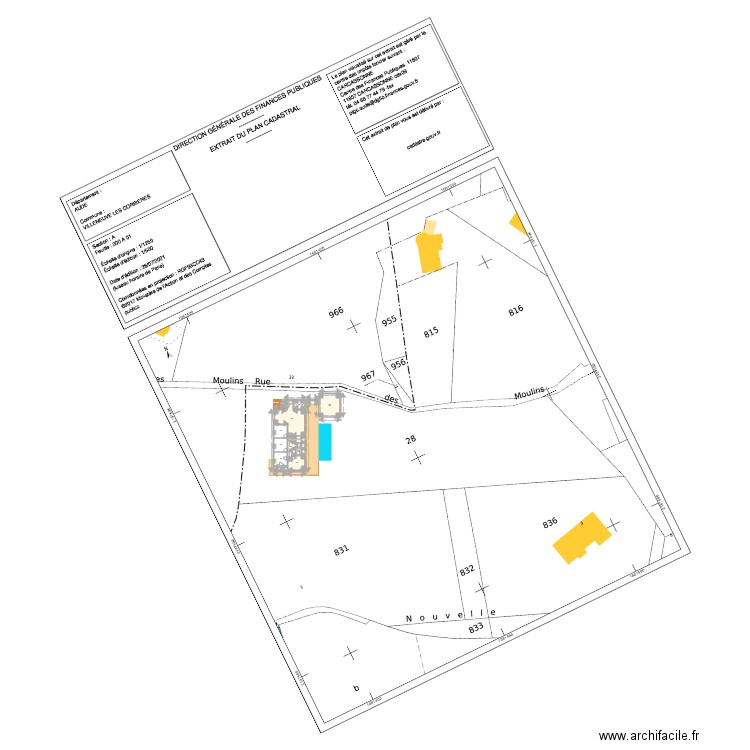 Villeneuve plan de masse 2. Plan de 12 pièces et 172 m2