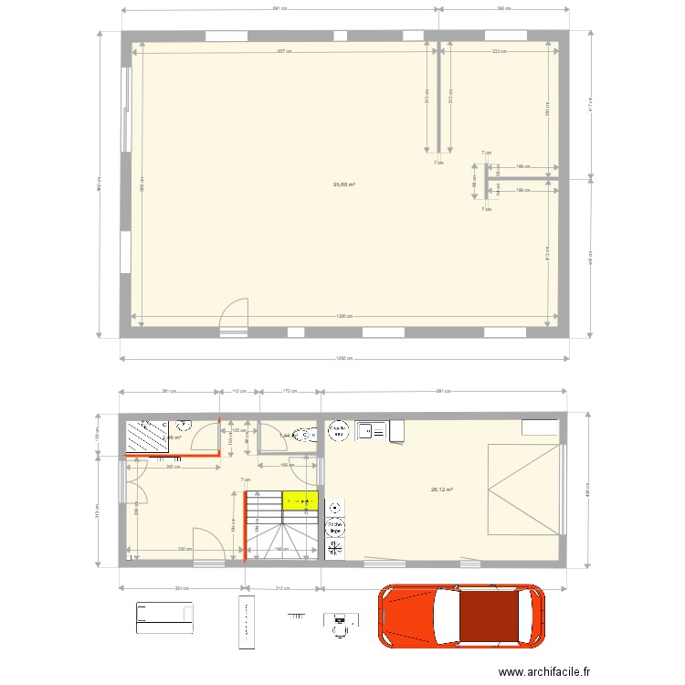 Etage 1. Plan de 5 pièces et 142 m2