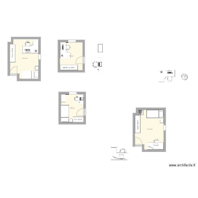 chambre. Plan de 0 pièce et 0 m2