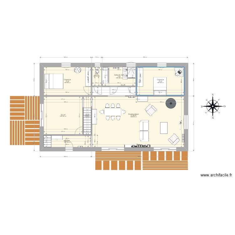 Crezenoux2. Plan de 8 pièces et 117 m2