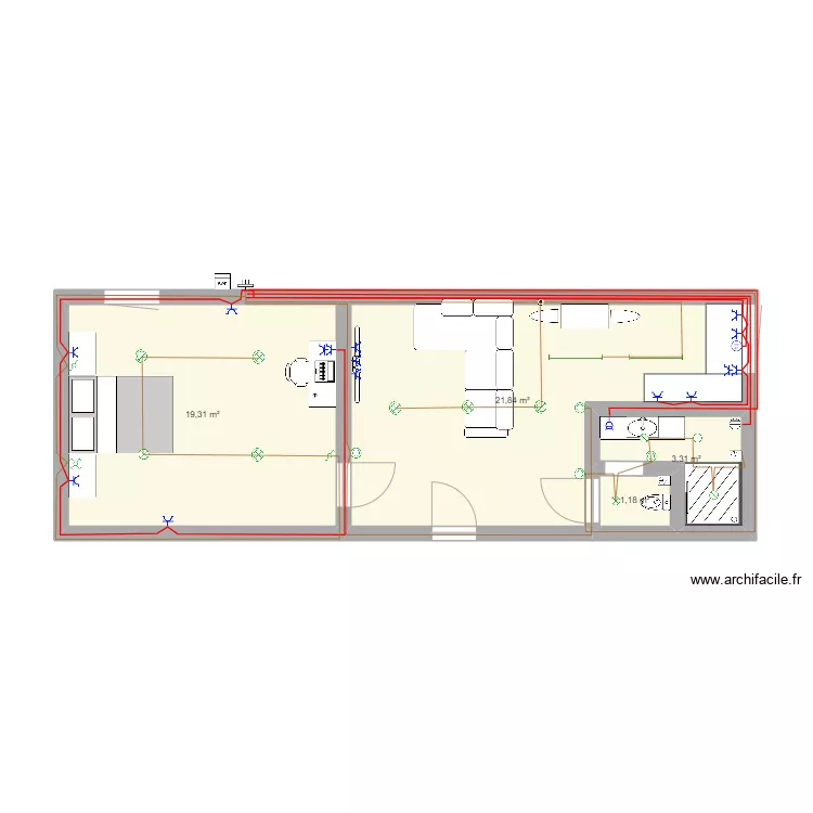fome chambres. Plan de 