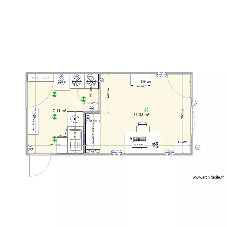 agrandissement maison V4. Plan de 