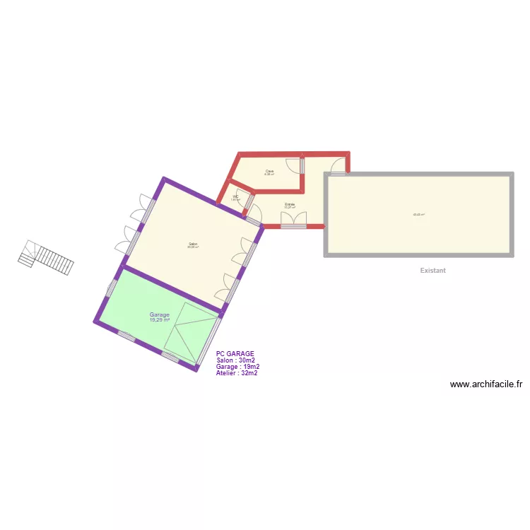 PLAN A DEUX OPTIONS MODIFIE. Plan de 