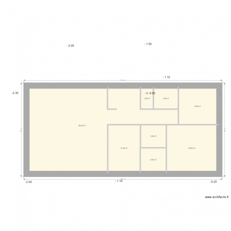 lot 11. Plan de 8 pièces et 108 m2