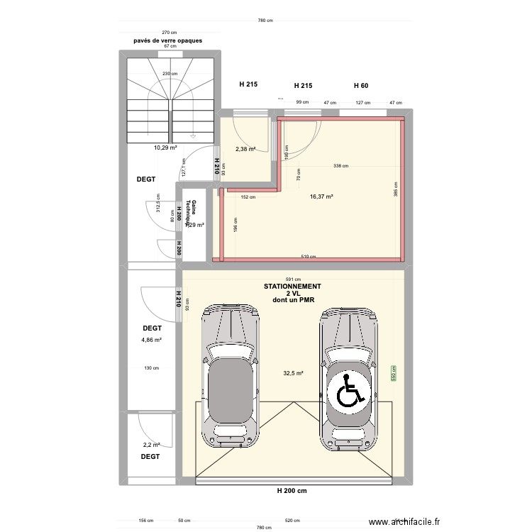 PC RDCH LOT A  08 06 23. Plan de 7 pièces et 70 m2