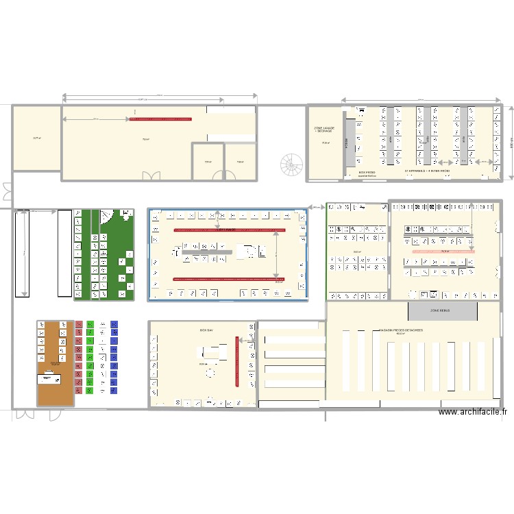 ATELIER V2. Plan de 13 pièces et 695 m2