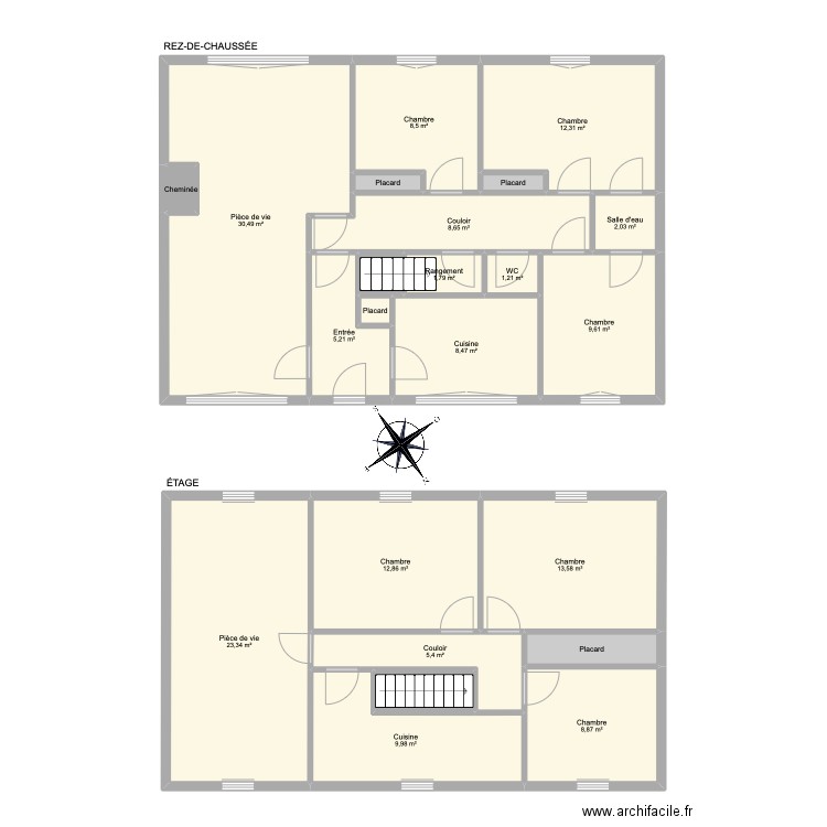 LA REDOUTE OUISTREHAM. Plan de 23 pièces et 170 m2