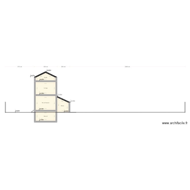 Sinan-plan de coupe- état initial. Plan de 0 pièce et 0 m2