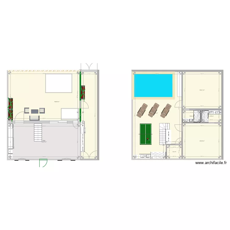 Maison Deauville Plan SousSol v3. Plan de 