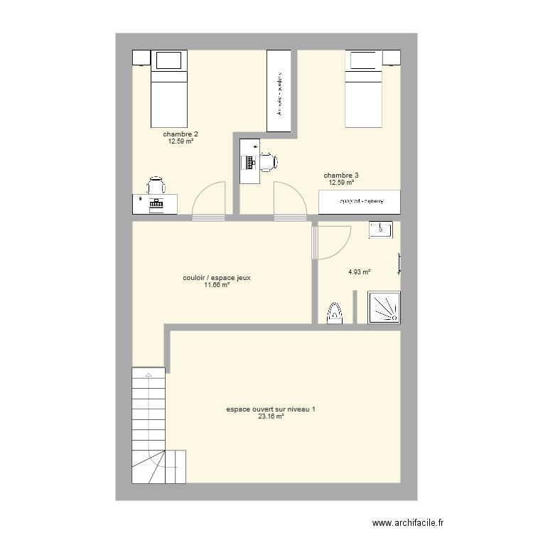 Travée 1 niv 2. Plan de 0 pièce et 0 m2