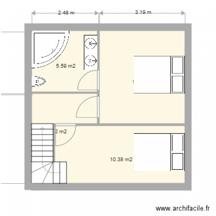 etage. Plan de 0 pièce et 0 m2